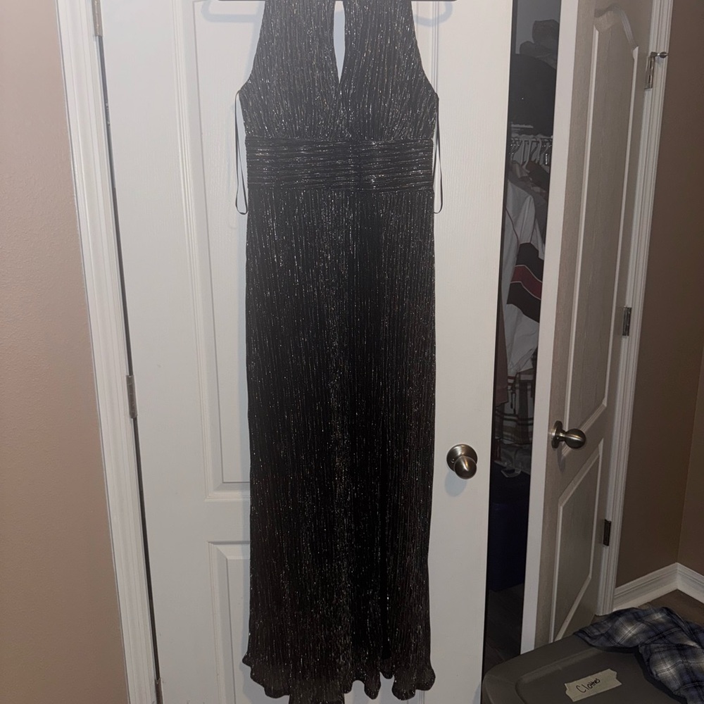 R & M Richards Shimmering Black Dress